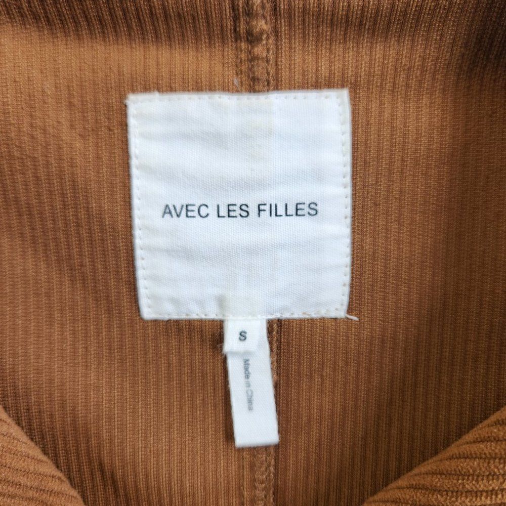 Avec Les Filles Blazer Womens Small Brown Corduroy Flap Pockets Boho Minimalist - Picture 7 of 14